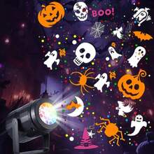 Halloween LED Projector Light Pumpkin Ghost Bat Skeleton Dynamic Projection Lamp USB Plug In Indoor Outdoor Party Haunted House Decor - USB Halloween Projector Light - View 2