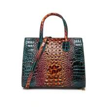 [Gradient Color] 3pcs Colorful PU Vegan Embossed Pattern Print  Bag Set | Fashion,  Elegant Women Tote Bag With Clutch Wallet And Credit Card Holder Coin Purse, Gradient Color Handbag - Nhiều màu - Xem 7