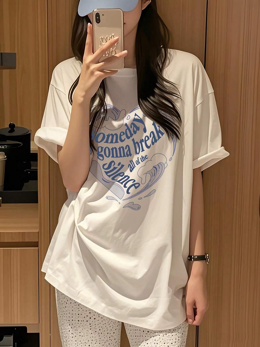 Women's T-Shirt For Spring And Summer - 白色 - 查看 1