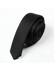 1pc 5cm Black Narrow Ribbon Tie Decorative For Women's Blouse Accessories Women,Graduation Outfit,Disco - Black - View 5
