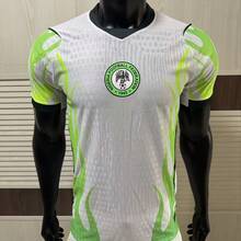 2026 World Cup Nigeria Away Soccer Jersey, White/Green Flame Pattern Football Shirt, Unisex Casual Streetwear, Great For Fans & Daily Use - Mặc định - Xem 1