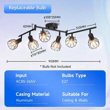 CANMEIJIA 1PC Retro Ceiling Lamp, Industrial Style Ceiling Spotlight, Iron Cage Chandelier, E27 Base, Without Bulb - E27 Iron Cage Ceiling Spotlight - View 14