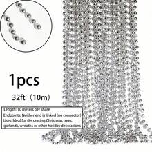 7mm Electroplated Bead Chain 2.6/9.8/32ft Cuttable Holiday Decoration String, Wedding Ceremony And Candle Holder Decor, Gift Wrapping Stage Exhibition Indoor Outdoor DIY Holiday Accent - View 14