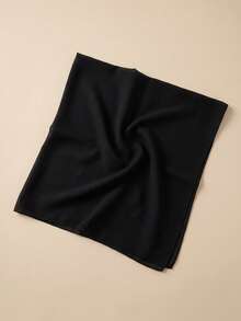 1pc Minimalist Solid Color Lightweight Breathable 110cm Chiffon Square Scarf Women's Versatile Headscarf Daily Decorative Summer Hijab Sun Protection - Black - View 2