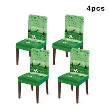 1/4/5/6/7 buah Sarung Kursi Makan, Taplak Meja Motif Patchwork Sepak Bola Biru, Cocok Untuk Restoran, Dekorasi Kafe, Dekorasi Liburan, Hadiah Rumah - MultiWarna - View 7