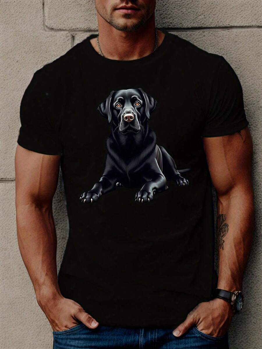 T-shirt d'été pour homme avec un design de Labrador Retriever noir - Blanc - Voir 1