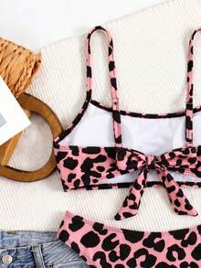Spring/Summer New European And American Casual Red Leopard Print Beach Vacation Date Party Women's Bikini Set - Multicolor - View 5