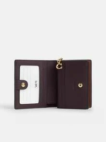 Coach SNAP 11 女士小型 RFID 防盗刷对折钱包，可爱信用卡夹带拉链零钱包 - 棕褐色 - 查看 3