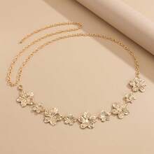 1pc High-End Multifunctional Bohemian Style Waist Chain, Vintage Gold Or Silver Chain With Floral Pattern Decorations. This Unique Vintage Fashion Design Waist Chain Is The Perfect Accessory For Women To Attend Any Occasion. (90CM/35.43 Inches), Belly Chain - Multicolor - View 12
