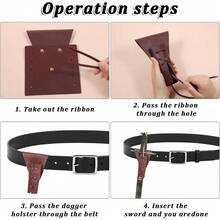 Medieval Leather Case, PU Leather Sword Belt Adjustable Belt Swords Sheath For Renaissance Accessories - 1 - View 5