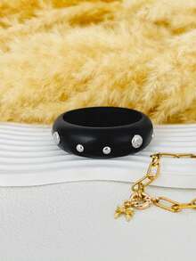 3pcs/Set Charming Resin Wide Chunky Bangle Bracelet Set For Women, Gift For Her - Multicolor - View 4