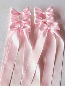 6 pièces Décorations de nœuds en ruban de satin, nœuds de style ballerine convenant pour la décoration de mariage, gâteaux, bouteilles et bougeoirs ; nœuds d'emballage cadeau élégants ; également applicables pour la Fête des Mères, l'anniversaire, le mariage, l'anniversaire de mariage, l'enterrement de vie de jeune fille, la décoration de boîtes de parfum et de bougie. - Voir 13