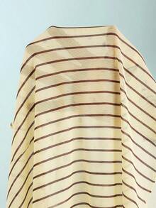 Traje de baño de dos piezas con estampado de lunares, escote asimétrico y espalda descubierta, atuendo de vacaciones en la playa para el verano - Marrón Chocolate - Ver 10