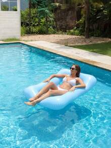 Inflatable Floating Bed, Foldable Square Floating Mat For Adults, Swimming Pool Lounge Chair, Beach Party Toy, Interesting Design - Multicolor - View 2
