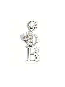 Premium Fashion Silver Metal Heart-Shaped Letter Keychain, A-Z 3D Letter Pendant, Stylish Alloy Keychain, Backpack Charm Car Keychain, Classic Minimalist Keychain For Women's Daily Use, Decorative Accessory, Perfect Gift For Friends, Family, Couples, Girlfriend, Special Occasions, Mother's Day - Multicolor - View 21