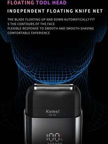 Kemei KM-T82 男士電動刮鬍刀 箔片式刮鬍機,乾濕兩用防水,輕巧便攜,附 LED 螢幕與快速充電,適合鬍鬚造型與日常修剪,送給男士的絕佳禮物 - 黑色 - 查看 8