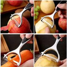 Stainless Steel Peeler For Kitchen, Multi-Function Potato And Apple Peeler, Fruit Scraper - Black - View 9