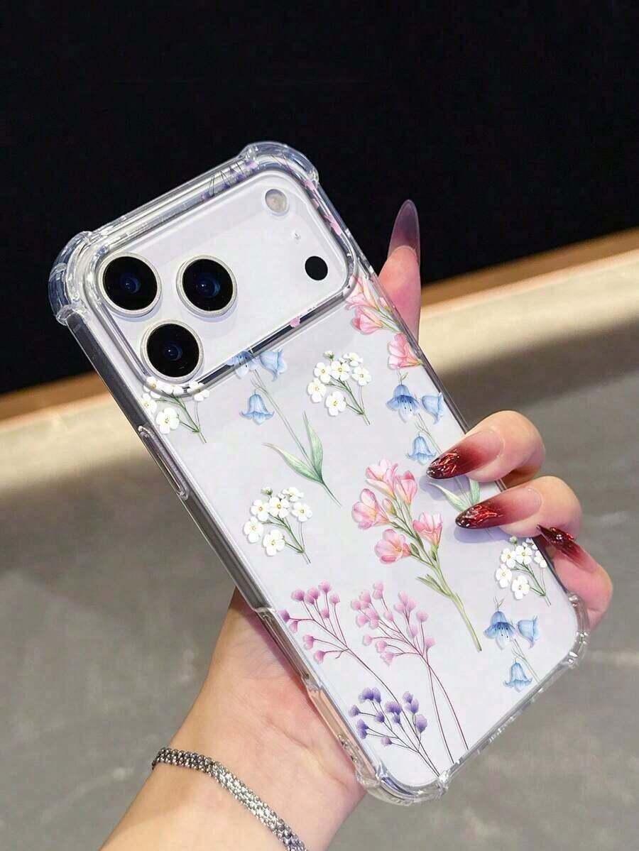 1 Piece "Ditsy Floral" Colorful Flower Phone Case | Clear Anti-Drop Protective Cover - Compatible With IPhone 17 Pro Max, Galaxy A57/S26/S24/S25 Plus/S23 Ultra/A16/A35/A25/A55, Pixel 9 Pro, Pixel 8, Pixel 7, G85, Hot 50 Pro+ - Cool, Suitable As A Gift For Friends And Personal Use - 款式 4(1 件) - 查看 1