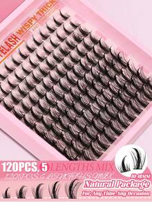 Himirell 120 Stücke Wimpernbüschel C-Locken Manga Wimpern MIX 10-18mm Fairy Wimpernbüschel Verwischte natürliche Wimpern Weich und bequem DIY Büschel Einzelne Falsche Wimpern Flauschig und unordentlich perfekt für den täglichen Gebrauch Musikfestival Hochzeit Party Reise Urlaub Konzert Date Night Make-up - C - Übersicht 5