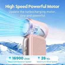 1pc High-Speed Mini Handheld Fan X688, USB Rechargeable Long-Lasting Turbo Portable Small Fan, 1800mAh, Travel - Multicolor - View 9