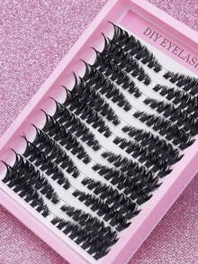 Thick False Eyelashes,Cluster Lashes, 192pcs 100D 9-16mm Mixed Lengths, Ultra-Natural Look Thin Ultra-Soft Ultra-Light, Reusable For Beginners. - D - View 7