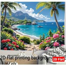 1pc Tropical Turquoise Ocean & Cave Backdrop, Realistic 2D Coastal Scene Banner, Suitable For Home, Events, Photography Studio, No Electricity Needed, Easy To Hang & Decorate, Perfect For Wedding, Birthday, Party - 2 - View 22