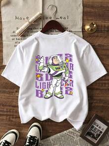 Disney Official Licensed Toy Story Buzz Lightyear Kids T-Shirt, Boys 4-12Y Cotton Tee, Ultra Comfort Super Soft Relaxed Fit, Stylish Front & Back Print, High-Visibility Casual Daily Top, Ideal For Birthday/ Holiday Gifts & Souvenirs, New Arrival, Express Delivery - White - View 5
