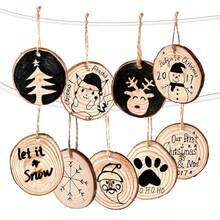 120 Pieces Natural Wood Slices, 5-6 Cm Tree Slices With Hole, Unfinished Wooden Slices, Wooden Circles For DIY Art Crafts Christmas Wedding Hanging Ornaments Decorations - 5-6厘米 - 查看 5