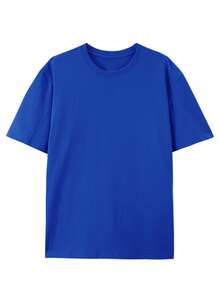 (Loose Version)Disney-Style Women's Printed T-Shirt Featuring Mickey Mouse Watching Fireworks Beneath The Magic Castle In A Cartoon Print Design. This Round-Neck Summer Top Is Crafted From Soft, Comfortable 100% Cotton Fabric, Perfect For Everyday Wear, Outdoor Activities, Or Shopping. It Also Makes An Ideal Choice For Women's Vacation Attire. - Blue - View 2