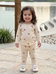 Young Girls Sweater Pants - Apricot - View 2