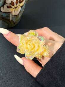 可调节哥特式超大玫瑰戒指，黑/红树脂材质，朋克暗黑风格饰品，适合时尚派对 - 多色B - 查看 15