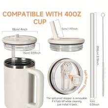 1/2件 40盎司保溫杯替換蓋,附吸管翻蓋,防漏可重複使用,相容 40盎司杯配件 - 彩色 - 查看 4