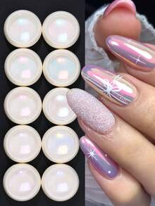 10 Color Aurora Nail Powder White Pigment Moonlight Holographic Rubbing Dust With Chameleon Effect,High Saturation Nail Art Gel Polish Fairy Powder Iridescent Nail Glitter Manicure Decoration Nail Supplies - Multicolor - View 12