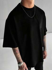 Camiseta Oversized para Hombre Fractyr, Diseño Gráfico "Danger Ahead" Estilo Tatuaje Floral de Tigre, Camiseta Casual de Estilo Gótico Urbano, Camiseta de Manga Corta con Cuello Redondo y Tacto Suave para un Estilo Urbano y Atrevido. - Negro - Ver 5