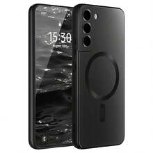 Magnetic Phone Case For Galaxy S22 S22+ [With Camera Lens Protection] Matte, Cute, Slim, Soft Silicone Anti-Drop Metal Frame Phone Case Compatible With Galaxy S25 FE A56 A36 A07 A17 A37 A57 S26 Ultra S25 Ultra S24 S23 FE - Black - View 10