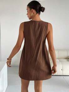 erano para mujeres, ropa de mujer, casual rosa, de verano rosa, casual de verano, de verano holgado, rosa, ropa bohemia para mujer, vacaciones, resort - Café integral - Ver 3