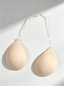 2pcs Dual-Use Round Cup Push-Up Breast Pads With Front Clasp Design + Detachable Spaghetti Strap Strap, Anti-Slip Dotted Texture, Invisible Seamless, Suitable For Evening Gown / Backless / Strappy Tops - Multicolor - View 9