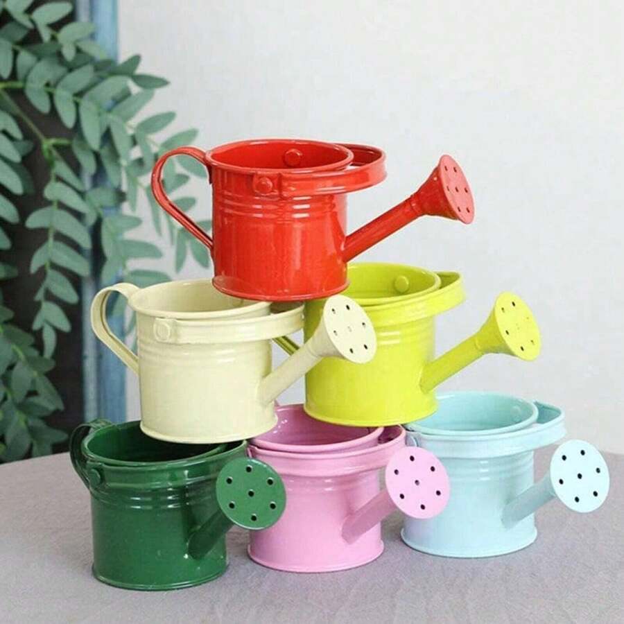 1pc Garden Floral Mini Metal Watering Can - One Size Fits All - View 1
