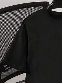 Basic Short-Sleeved T-Shirt For Pre-Teen Boys, Featuring A Cartoon-Style Slogan Graphic Print With The Number 67, In A Minimalist And Refreshing Style, Suitable For Casual Spring, Summer And Autumn Outfits - 紅色 - 查看 4