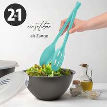 Juego de utensilios de plástico para ensalada de 2 piezas, compuesto por una cuchara y unas pinzas para ensalada. - Ver 7