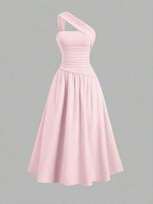 Vestido bandeau ajustado con hombros oblicuos para mujer - Amarillo mantequilla - Ver 7