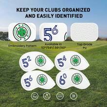 Sarung Kepala Stik Golf FINGER TEN untuk Iron & Wedge 52° 54° 56° 60° Dua Sisi 1 buah, Kulit PU Premium dengan Angka Bordir untuk Identifikasi Mudah, Perlindungan Shaft yang Lebih Baik, Cocok untuk Pegolf - Putih - View 4
