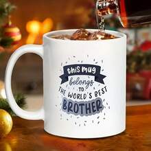 [Envío en 24 horas dentro de México]Taza con doble impresión, la mejor taza para hermano del mundo, regalo para hermano, regalo para él, regalo de aniversario, taza para mejor amigo, regalo de cumpleaños, regalo, taza azul para hermano/hermana de 11 oz. - 1 - Ver 4