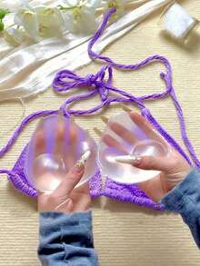 2/4 piezas Almohadillas de silicona invisibles para sujetador - Insertos de soporte para trajes de baño & Realzadores push-up, suaves, lavables, reutilizables para dar forma sin costuras, perfectos para bikinis, trajes de novia, eventos de piscina/playa y fiestas, accesorios de trajes de baño almohadillas de sujetador triangulares reutilizables push-up y elevadoras adecuadas para bikinis, trajes de baño y sujetadores deportivos - Multicolor - Ver 4