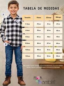 Boys' Plaid Shirt, Long Sleeve, Red/Black, Flannel, For June Festivals, Winter. - Black - View 8