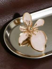1 Peça Novo Broche de Flor Feminino da Moda, Elegante, Requintado Broche de Flor com Efeito de Óleo Gotejante em Cores Dopamina, Adequado para Roupas do Dia a Dia - Multicolorido - Visão 7