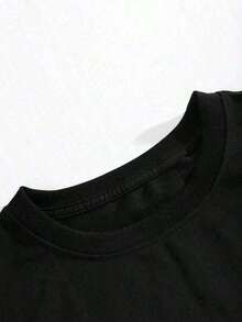 Y2K Style, Energy Efficient Clothing, Gifts For Mothers, Fashion Clothing, Women's Casual Short Sleeve T-Shirt - Miami Oval Emblem Design, White And Navy Letter Print, Medium Elasticity Crew Neck Top, Suitable For Spring, Summer And Autumn, Machine Washable, Loose Fit, Bold Pattern, Soft Texture Fashion T-Shirt, Classic Short Sleeve Crew Neck T-Shirt, Solid Basic Style, Women's Going Out Clothing, Women's Summer Clothing - 黑色 - 查看 4