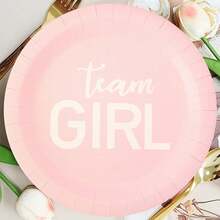10pcs/20pcs Gender Reveal Party Decorations Pink And Blue Disposable Paper Plates, Boy Or Girl Party Tableware Set, Birthday Gender Reveal Party Supplies - Multicolor - View 8