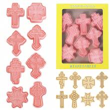 8pcs Easter Communion Cookie Molds - Christian Chalice, Dove, Cross, Fish Shaped Baking Molds Suitable For First Communion - Multicolor - View 10