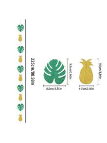 1Set Hawaiian Pineapple Palm Leaves Hanging Gardland,Summer Paper Tropical Leaf Monstera Leaves Decorations,Theme Party Supplies,Suitable For Beach,Pool,Outdoor,Wedding,Birthday,Vocations,For Home,Yards,Bedroom Decor - A - View 9